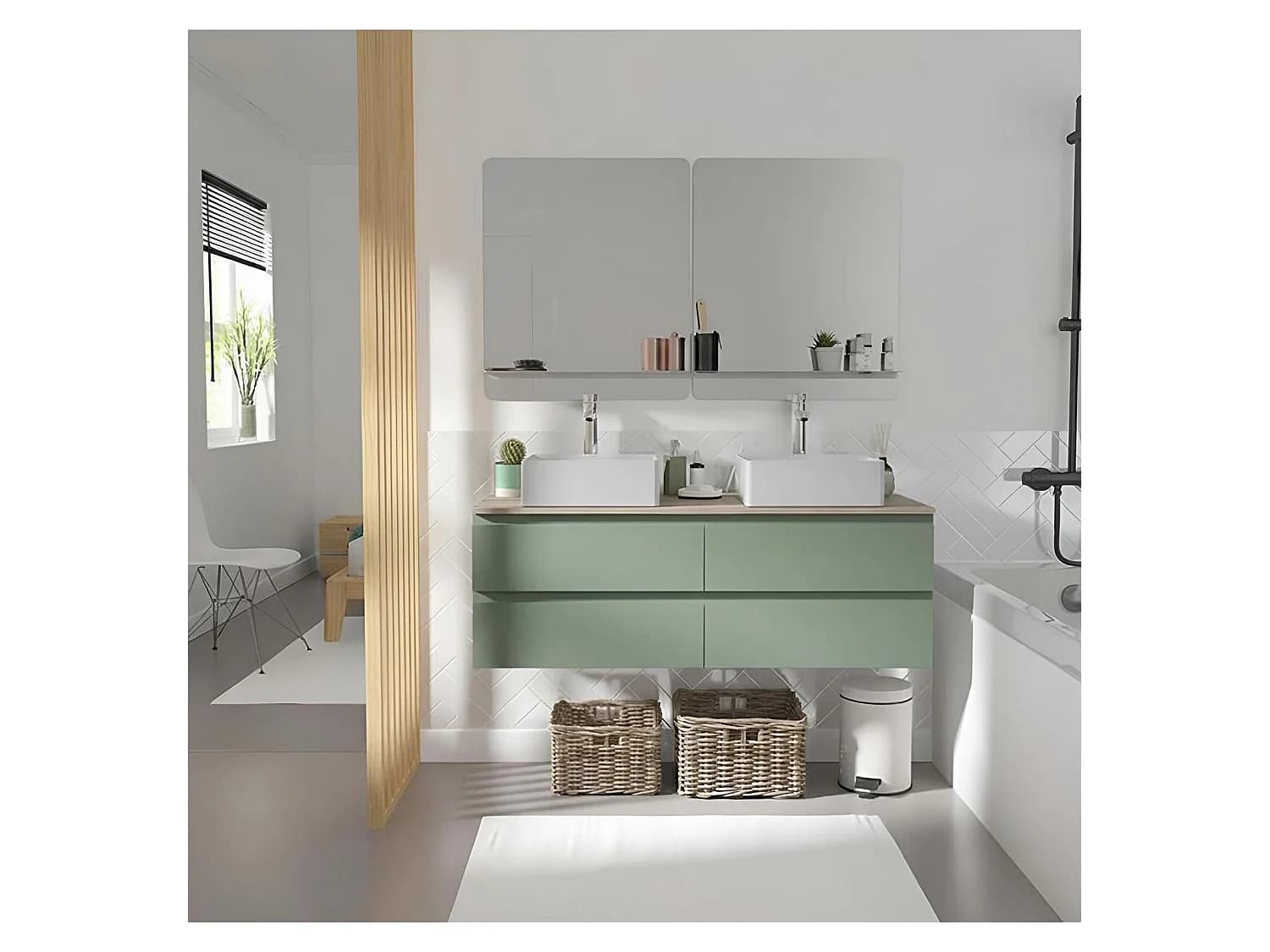Meuble sous vasque suspendu SORRENTO 4 tiroirs 120cm