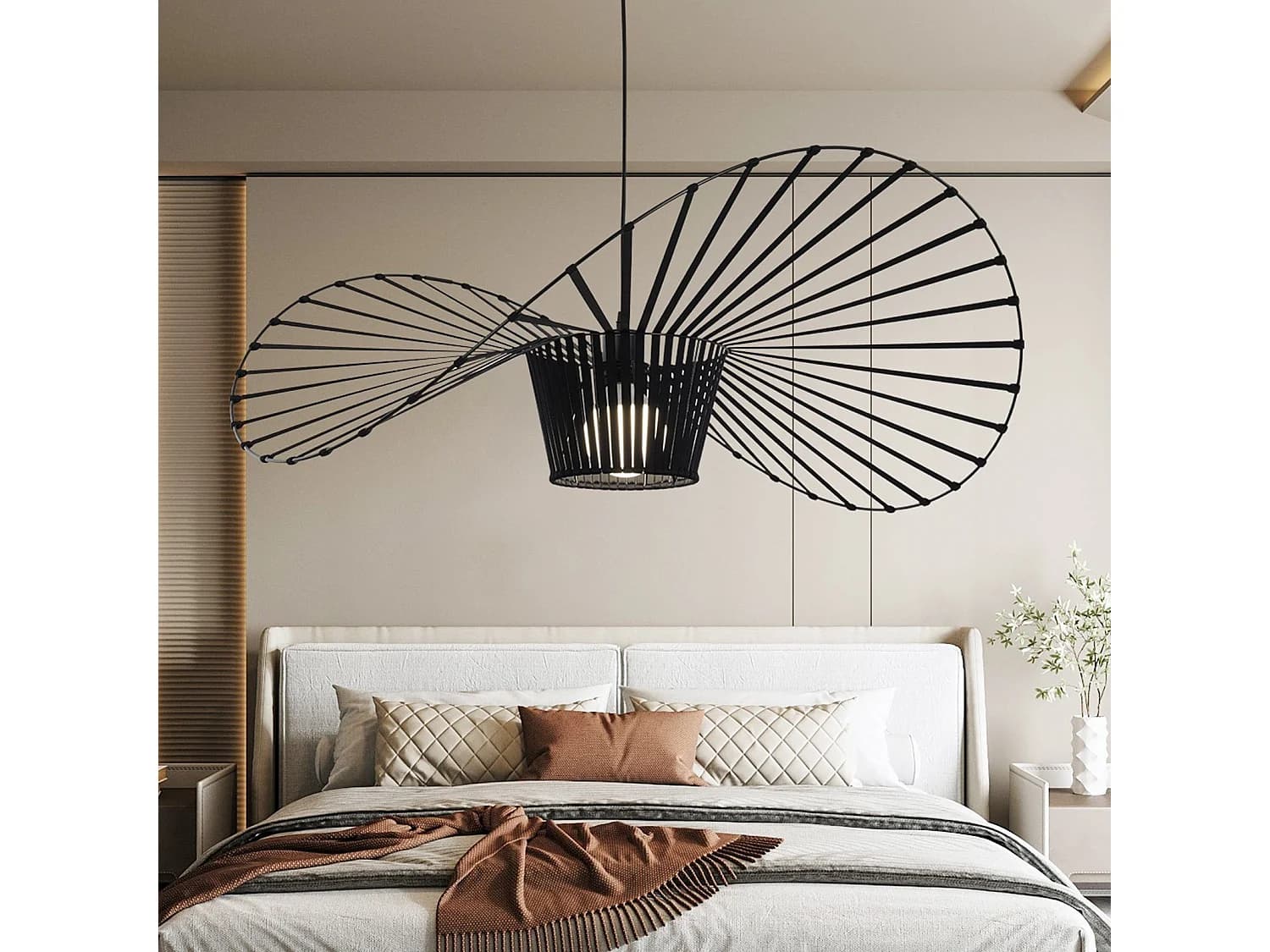 ZMH Suspension Lustre LED Moderne Noir E27 pour salle à manger 140cm