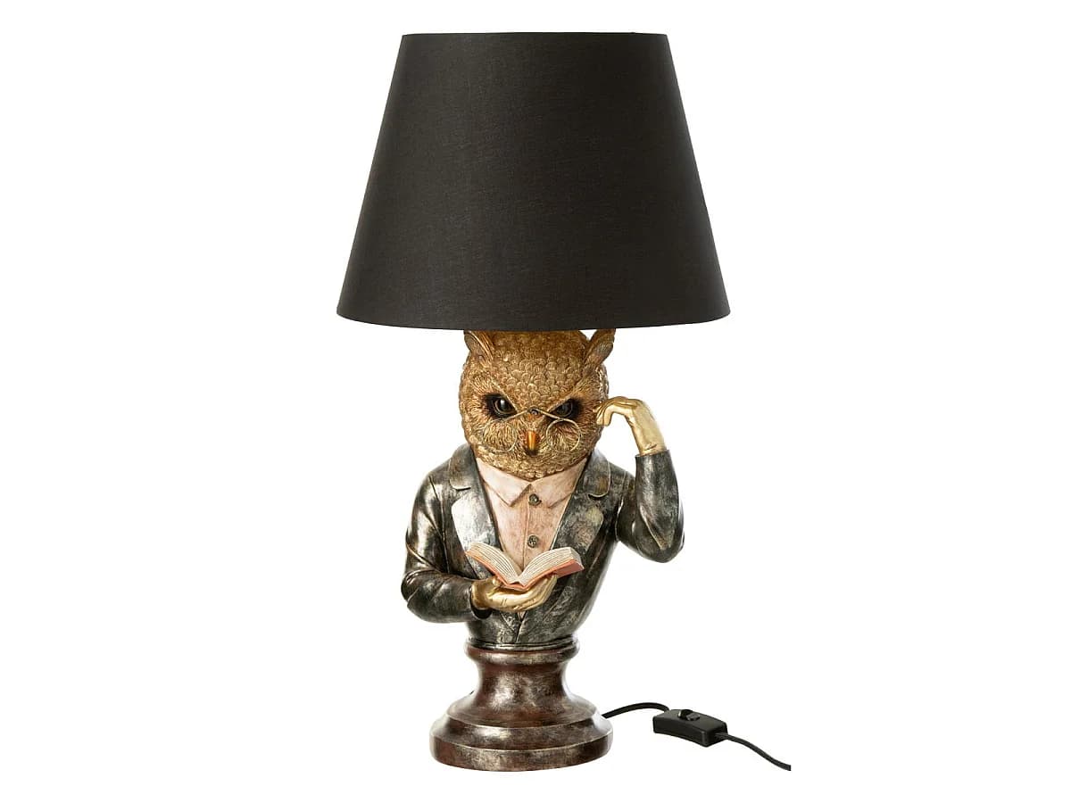 Lampe à Poser Hibou "Lecture" 55cm Multicolore