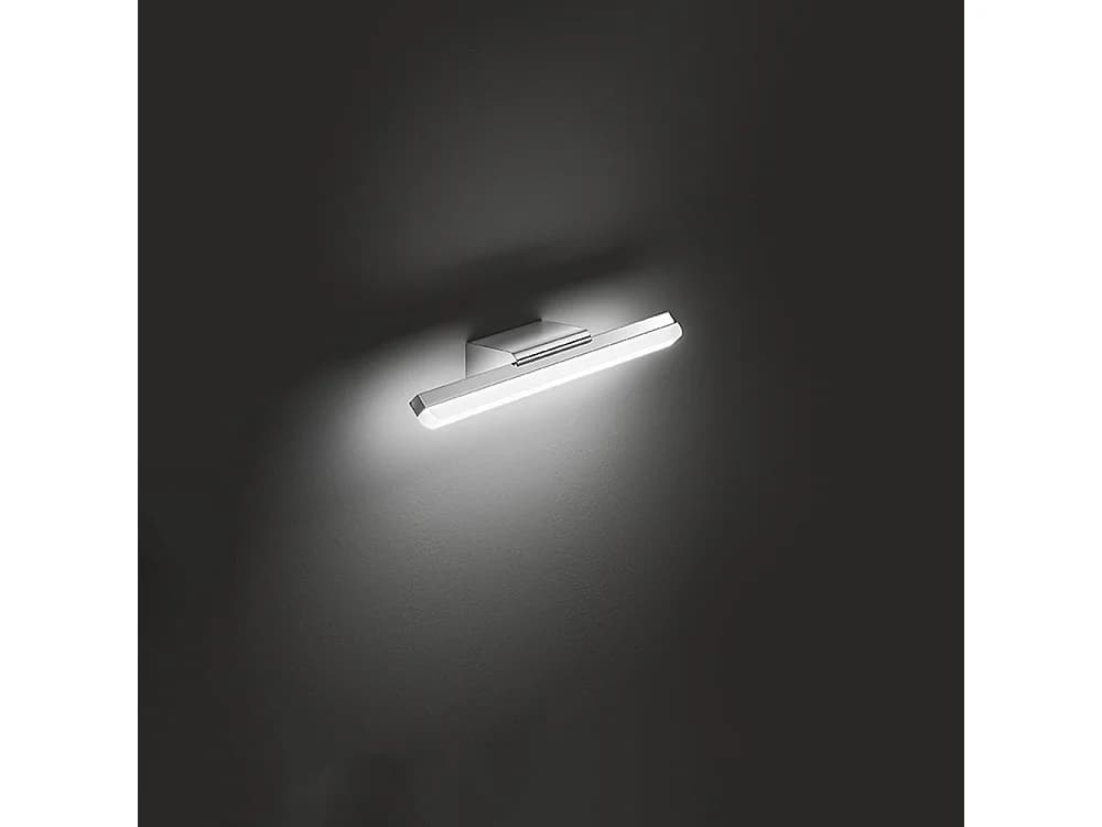 Applique Led Murale Série 6330, Métal Chrome Poli, 14W 1540Lm, Lumière Naturelle 4000K, Design Moderne Pour Salle De Bain Et Miroir - Perenz