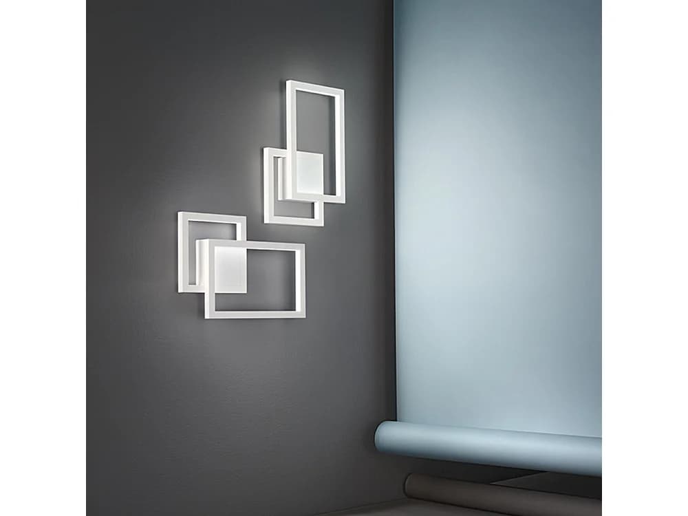 Applique Led 20W En Aluminium Blanc Mat, Design Moderne Avec Technologie Cct 3000K/4000K/6000K, Structure En Métal Et Acrylique - Perenz Art.