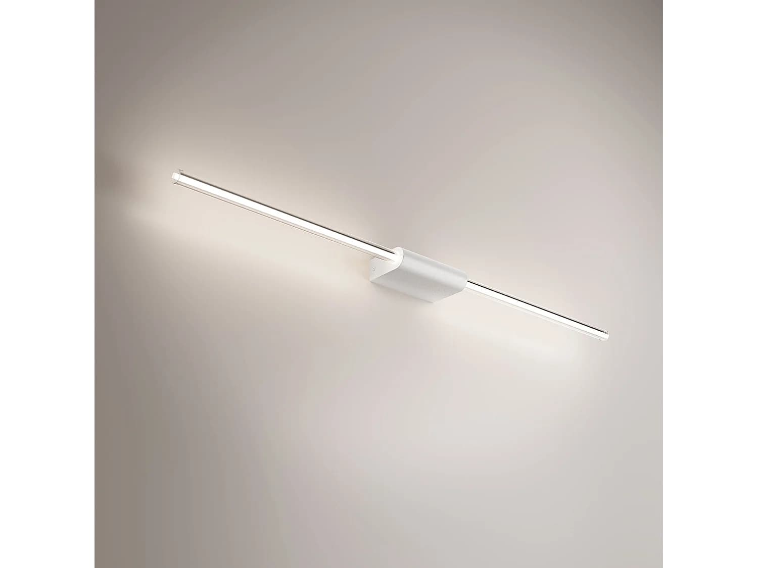 Brilliant Applique Et Plafonnier Linéaire En Aluminium Peint En Blanc, Led 9W Dimmable Triac, Design Minimaliste 8.2X3.6X87.2 Cm