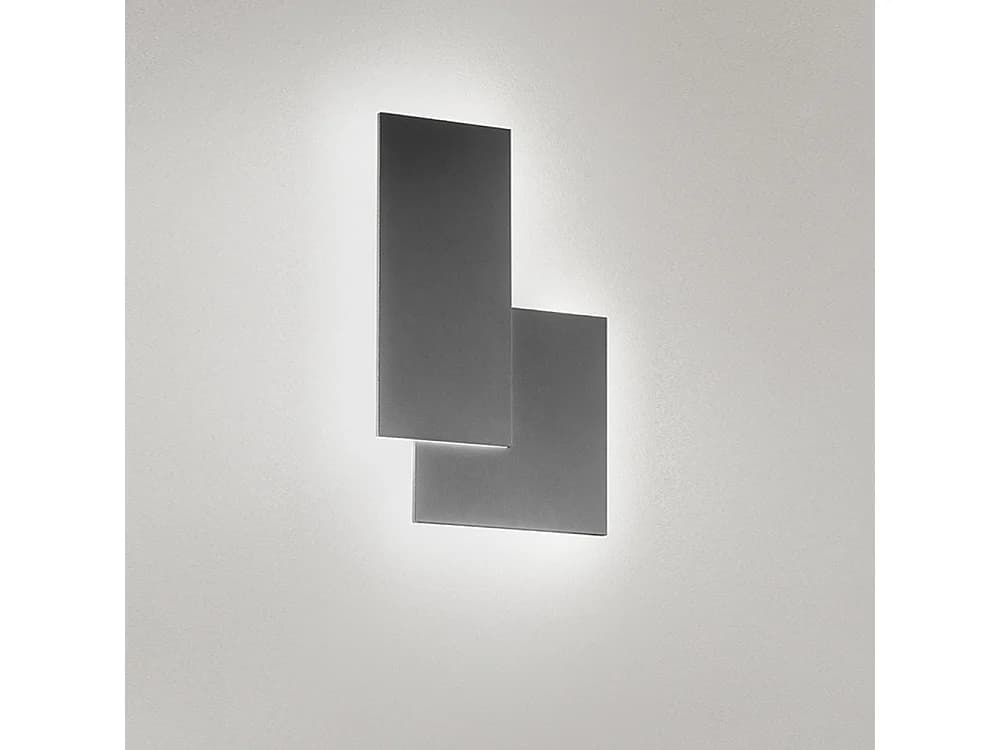 Applique Led En Aluminium Et Métal Thermolaqué, Série 8222, Couleur Gris Foncé, 23W 1840Lm, Lumière Chaude 3000K, 35X24X4,6 Cm - Marque Perenz