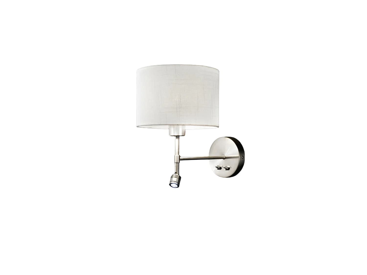 Applique Murale Spazio, Abat-Jour En Tissu, Douille E27 40W Et Led 1W 3000K, Design Moderne Et Élégant Pour Intérieur, Par La Marque Perenz.