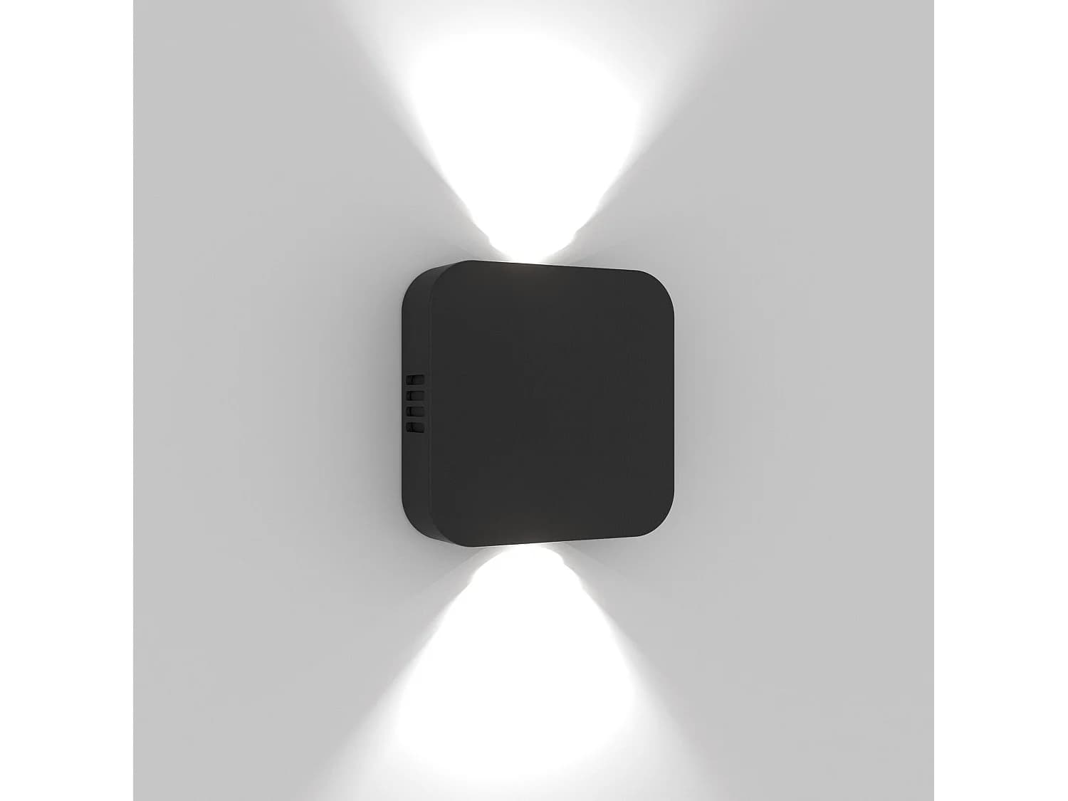 Applique Roller En Aluminium Noir Mat, Orientable À 90° Avec Double Émission Led 3000K Et Protection Ip54 Pour L'Extérieur