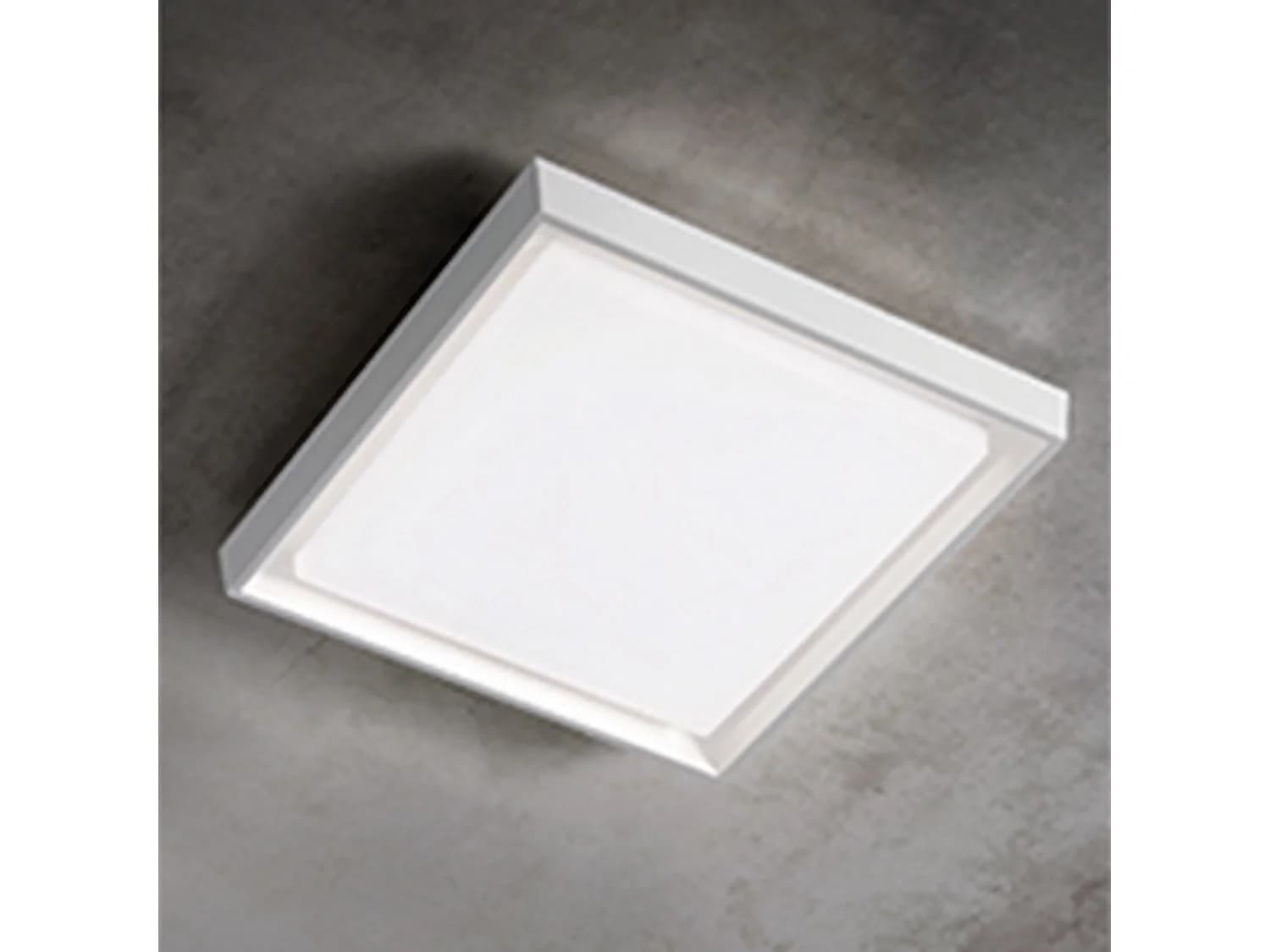 Alu Applique Et Plafonnier En Aluminium Moulé Sous Pression Blanc Mat 30W Led Ip54 34X34X5 Cm Pour Éclairage Intérieur Et Extérieur De Design