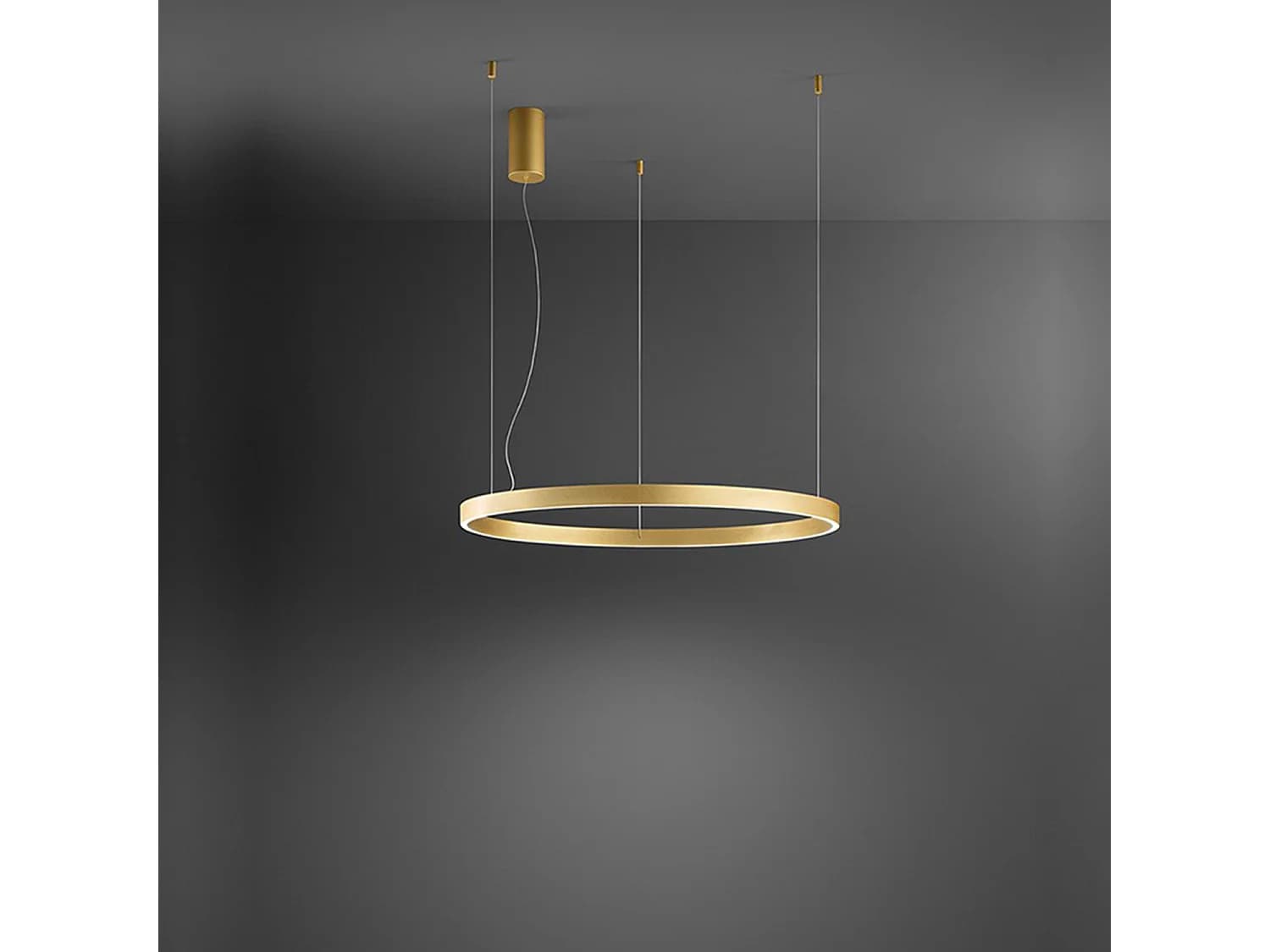 Suspension Led Série 8284, Structure En Métal Et Aluminium, Design Moderne En Or Brossé, 87W À Intensité Variable, Diamètre 100Cm - Perenz