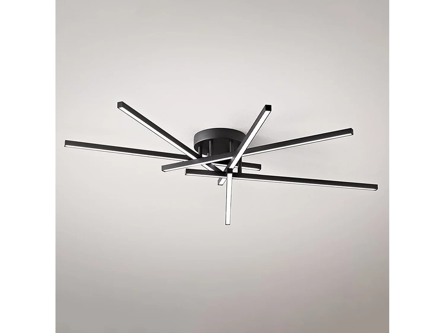 Plafonnier Led 70W En Aluminium Noir Mat, 4900 Lumens, Variable Avec Sélecteur Cct 3000K/4000K/6000K, Design Moderne Ip20 - Luminaire Perenz