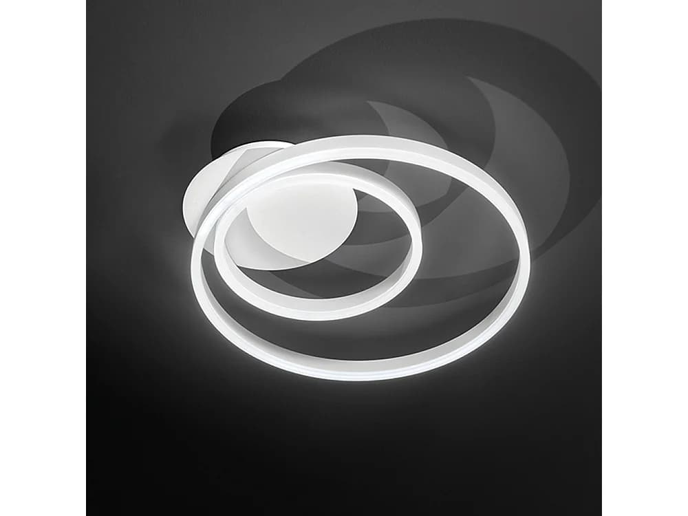Plafonnier Led 42W 3360Lm En Métal Blanc, Design Moderne Avec Diffuseur Satiné Et Température De Couleur Réglable Cct 3000K-6000K Par Perenz