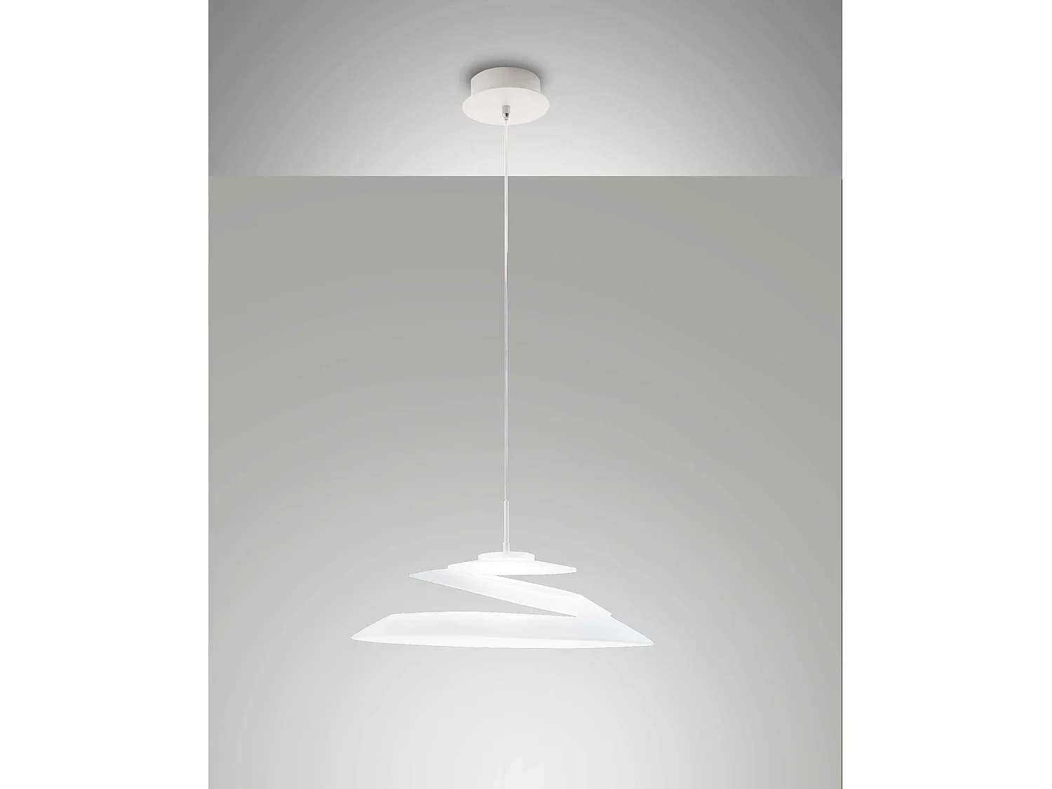Suspension Aragon En Métal Et Verre Blanc, Led Intégrée 18 W, 3000 K, Dimmable Avec Coupure De Phase, Diamètre 530 Mm, Classe 1, Ip20