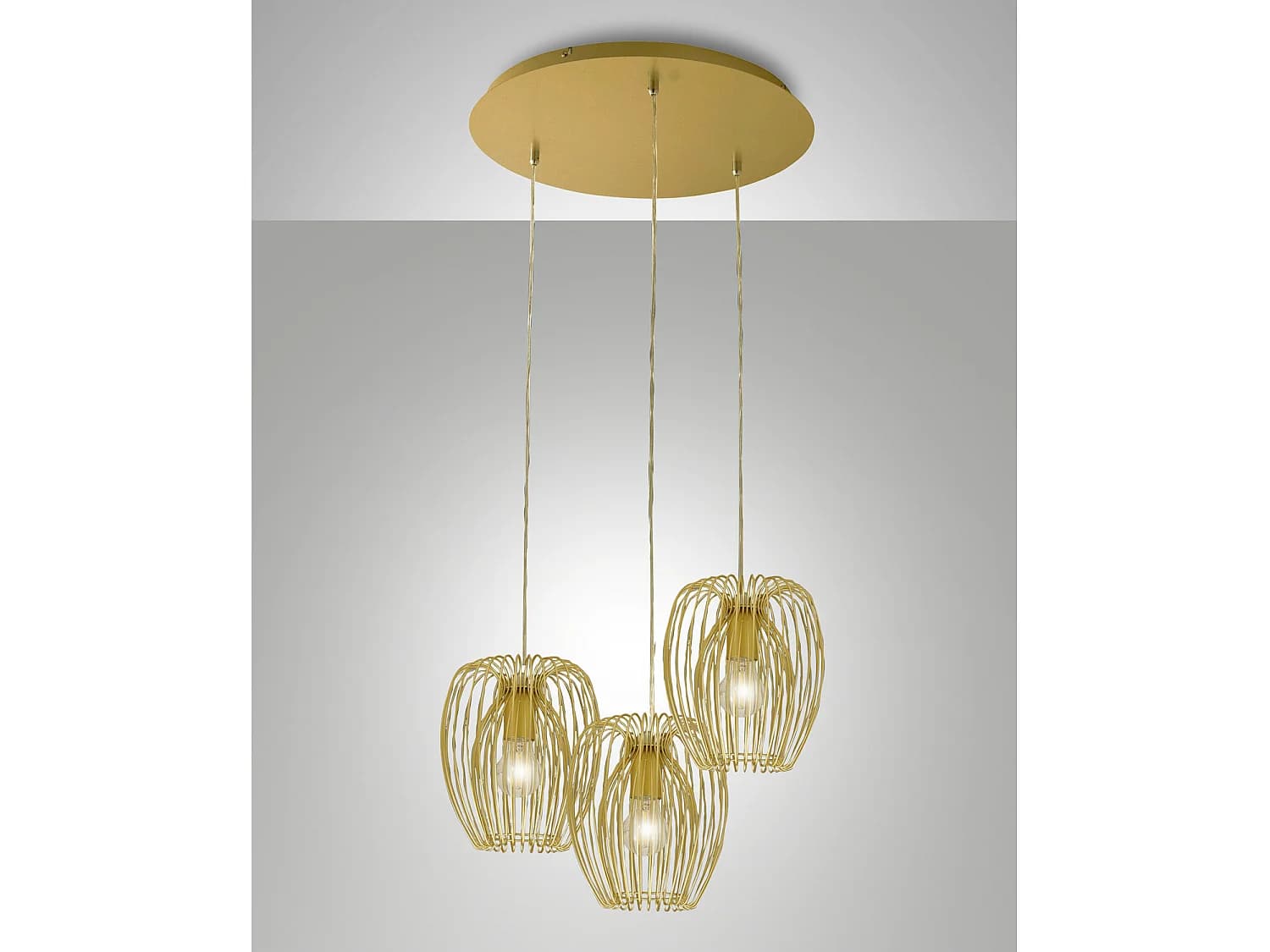 Suspension Camp En Métal Doré Mat Ø500 Mm, Design Moderne Et Structure Élégante Pour Éclairage Intérieur Classe 1 Ip20