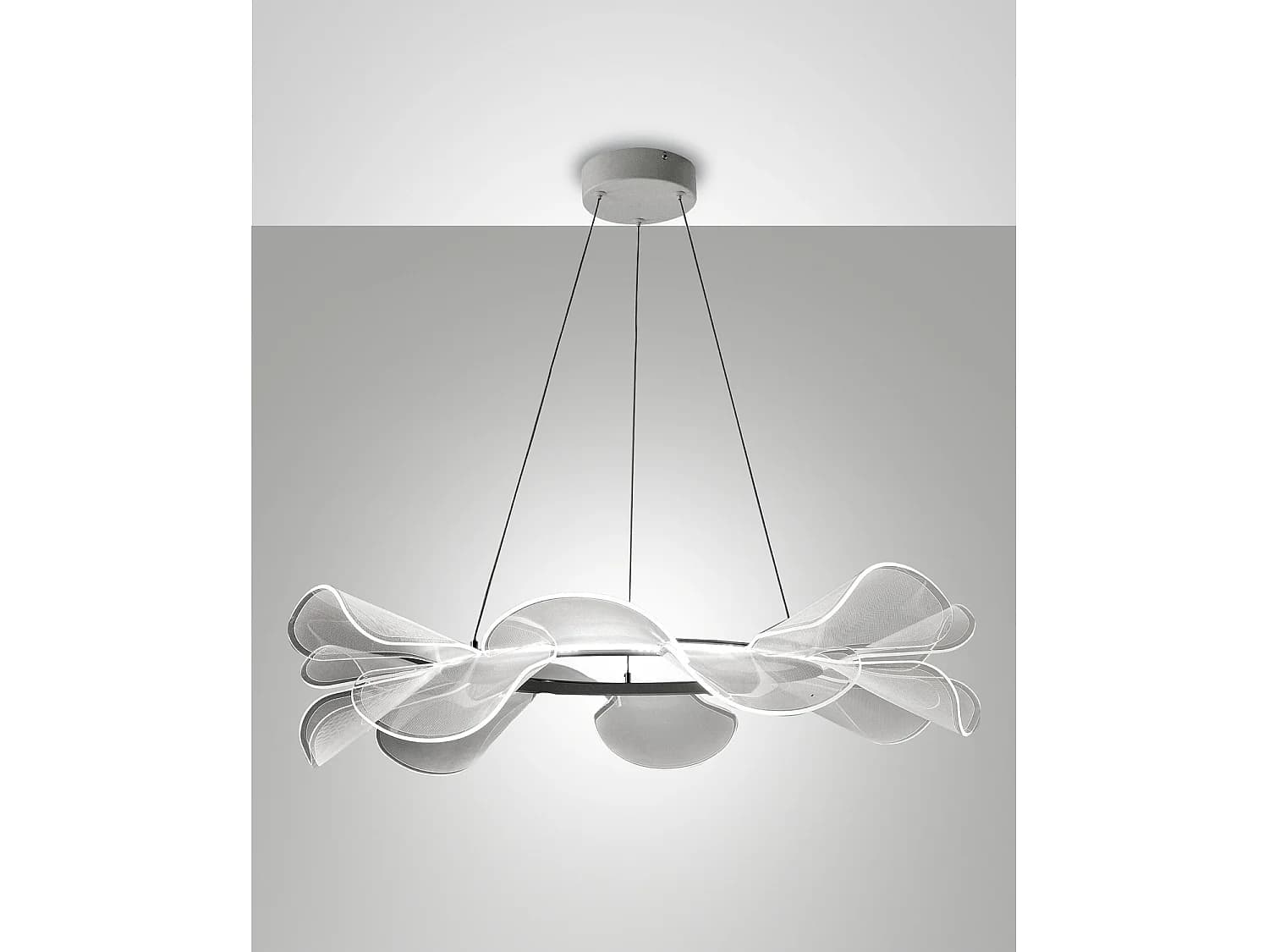Suspension Led Sylvie 40 W 5500 Lm 3000 K Blanc - Structure En Métal Et Méthacrylate, Variateur À Coupure De Phase, Diamètre 72 Cm