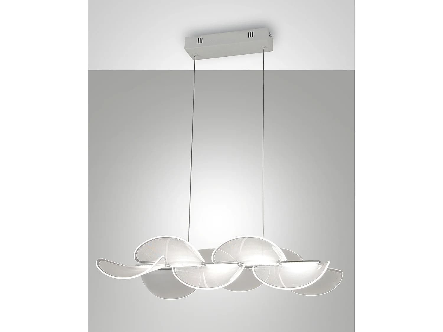 Suspension Led Blanche Sylvie 30 W En Métal Et Méthacrylate, Design Moderne, 4 000 Lumens, Lumière Chaude 3 000 K, Dimmable Avec Coupure De Phase