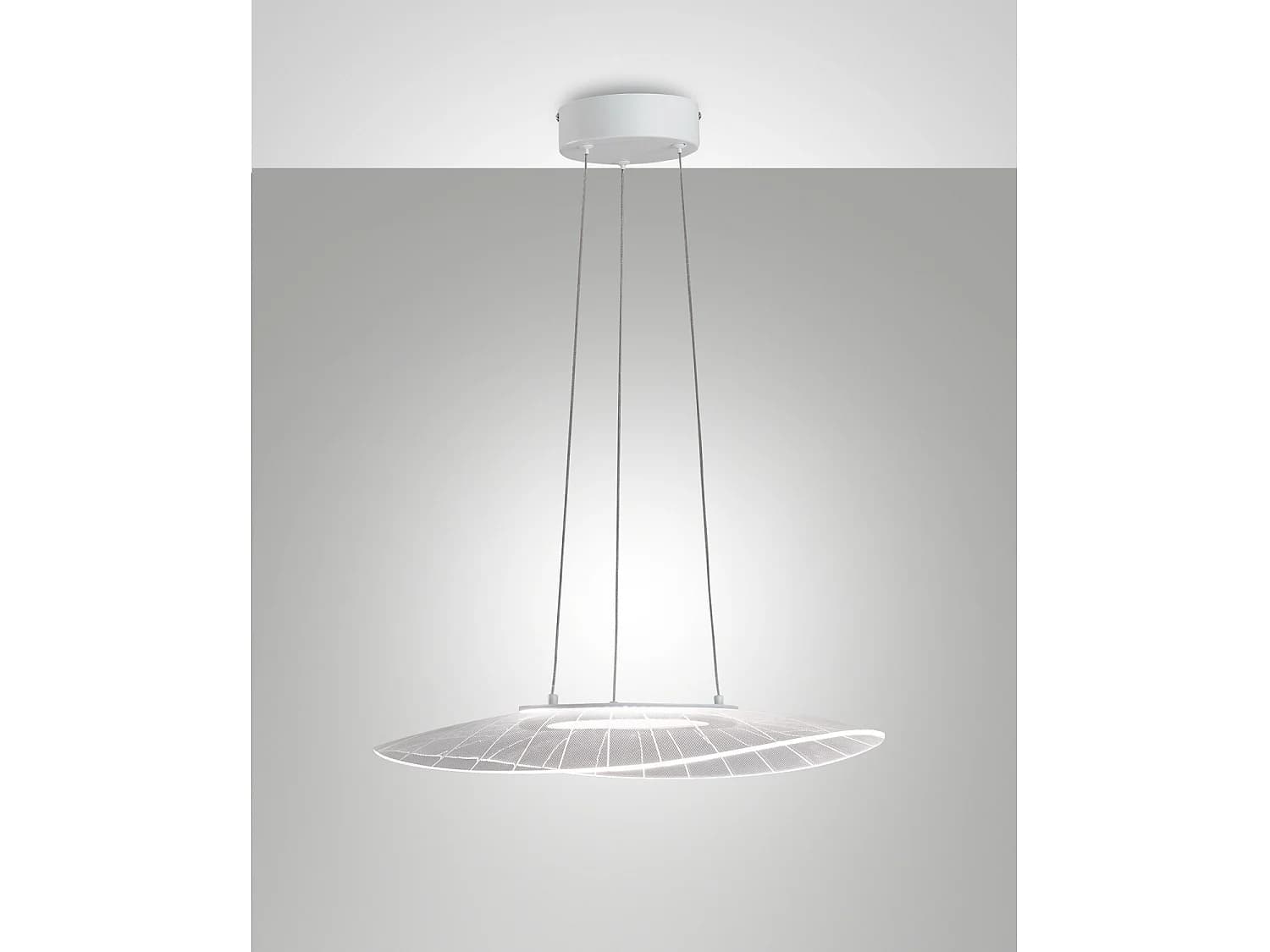 Suspension Vela, Lampe Led Blanche 24 W 3000 K À Intensité Variable, En Métal Et Méthacrylate, Design Moderne Pour Un Éclairage Intérieur Élégant.