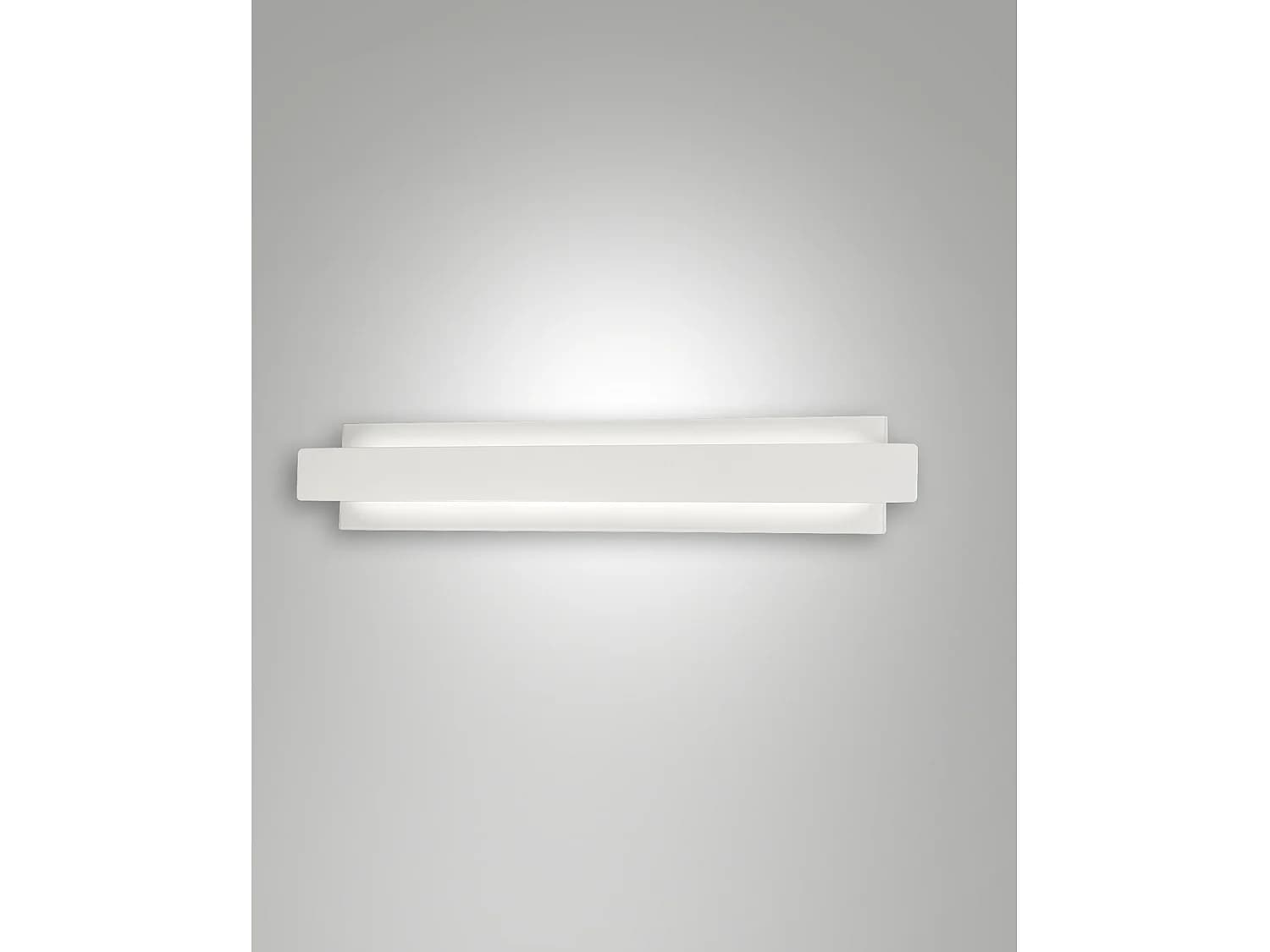 Applique Murale Led Intégrée Regolo 21 W 2150 Lm 3000 K, Métal Et Verre, Blanc, Design Moderne, Dimmable, Coupure De Phase, Ip20 Classe 1