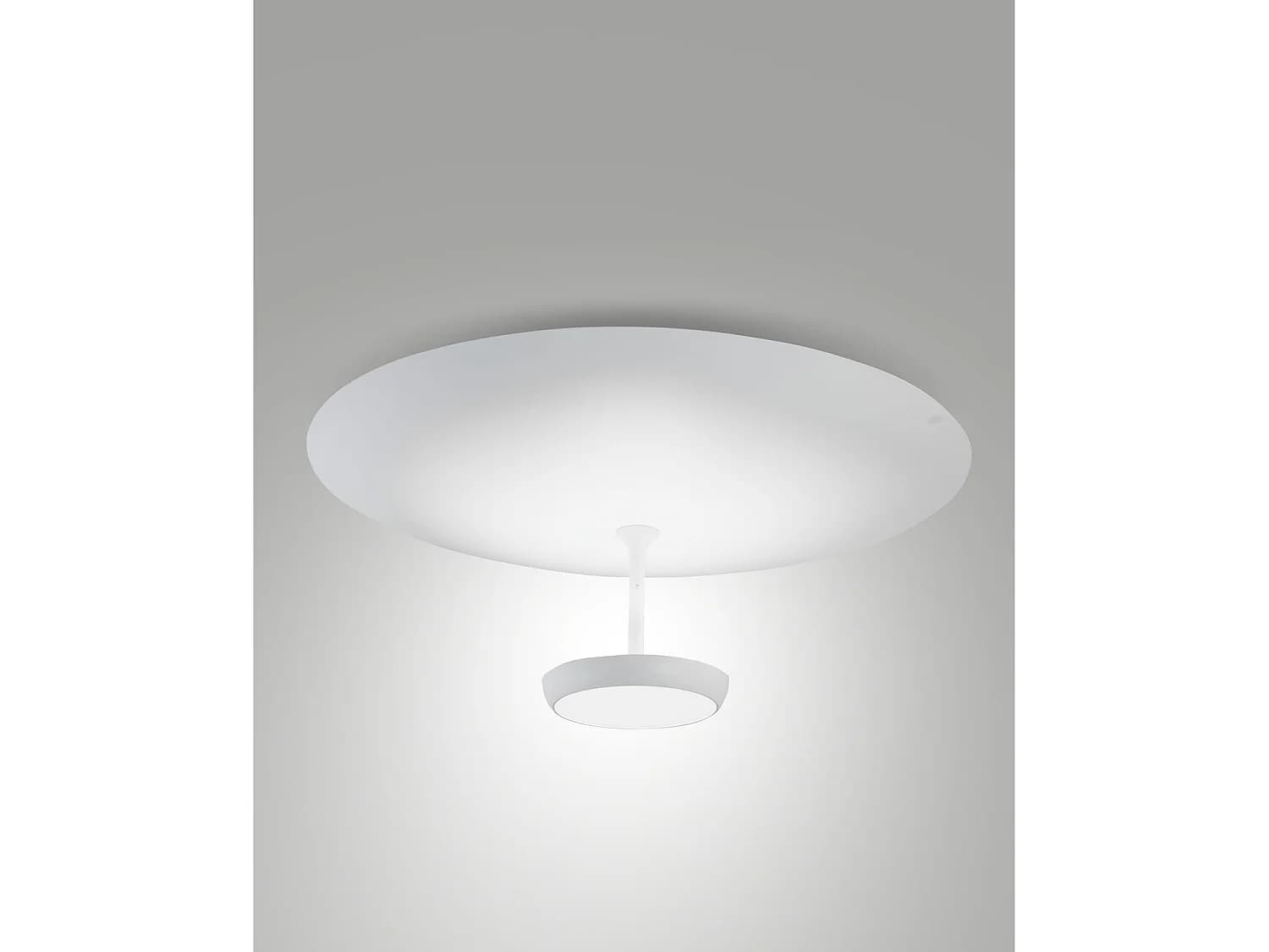 Plafonnier Led Yuko 40 W 3200 Lm - Blanc, Structure En Métal Et Méthacrylate, Intensité Variable En Continu, Lumière Chaude 3000 K, Ip20 - Yuko