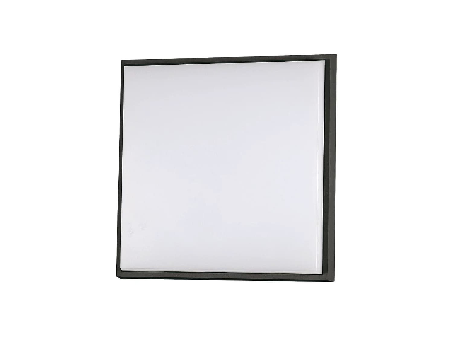 Plafonnier Led Carré Desdy 30 W 3000 K Ip54, Structure En Aluminium Et Polycarbonate Noir, 300 X 300 X 50 Mm, Code Produit 3314-65-101