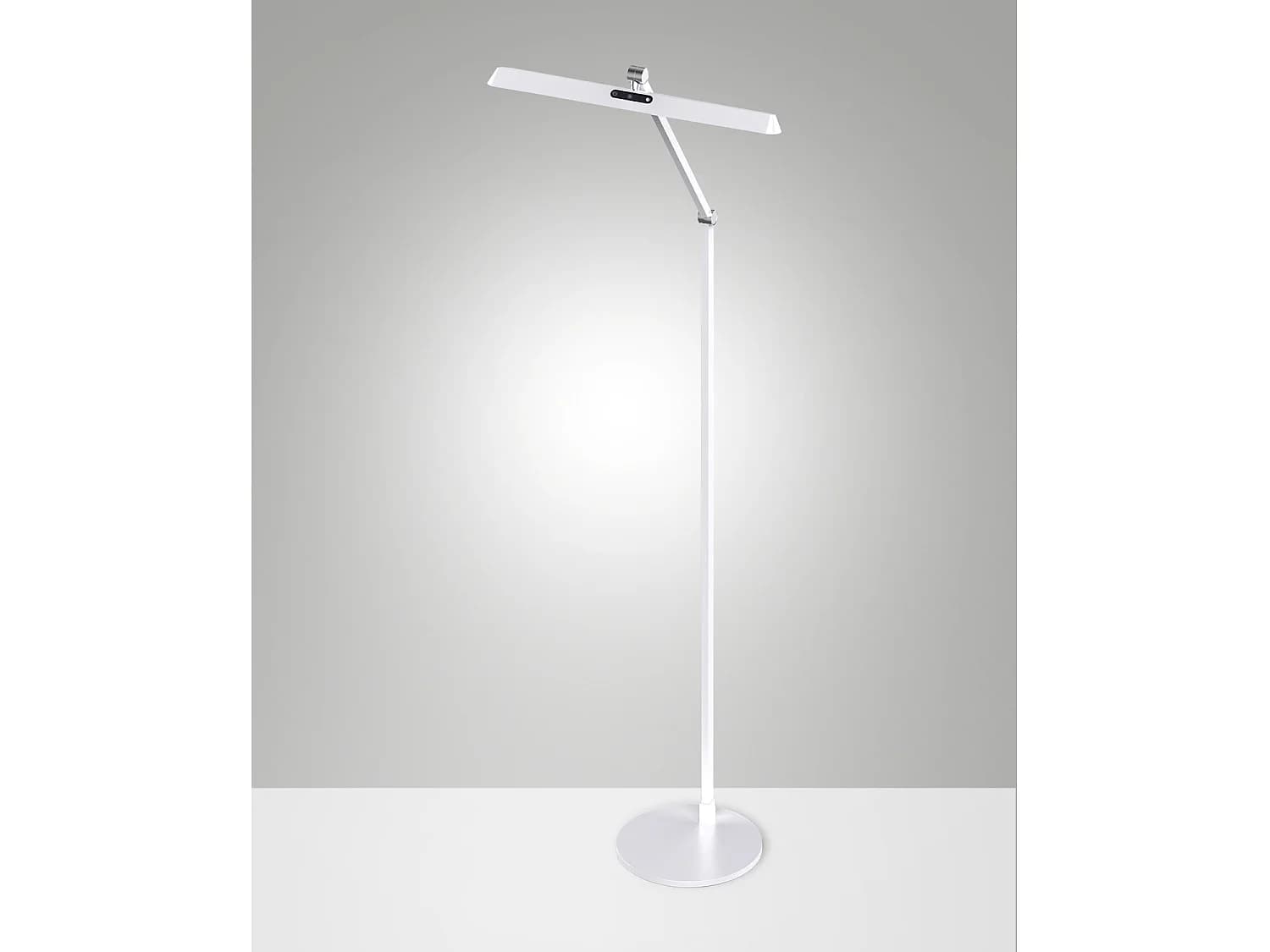 Lampadaire Led Beba 12 W 1340 Lm, Structure En Aluminium Et Méthacrylate, Variateur Tactile, Ip20, 106 Cm, Blanc - Beba
