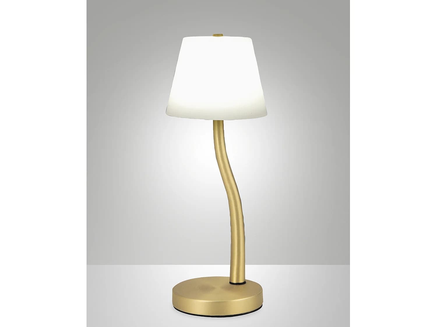 Lampe De Table Led Ibla 9W 750Lm 3000K, Variateur Tactile, Structure En Métal Et Verre Soufflé, Couleur Laiton Satiné - Ibla