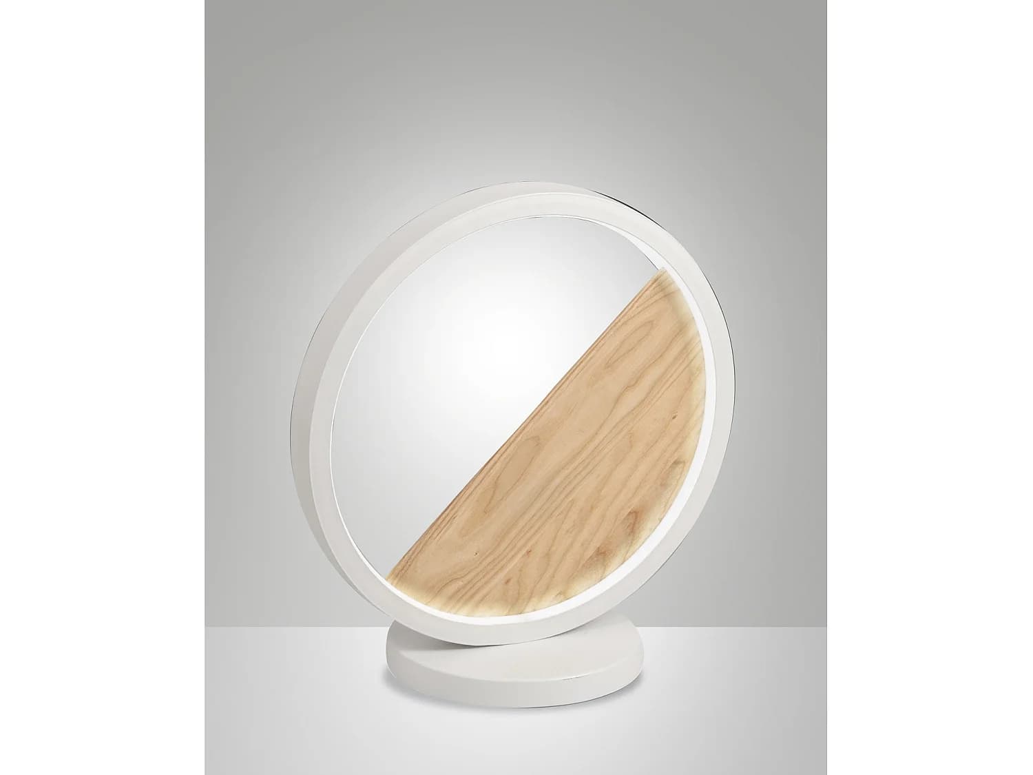 Lampe De Table Led Pierre 29 W 3160 Lm 3000 K Lumière Chaude, Structure En Métal Et Bois, Design Moderne, Couleur Blanche, Classe D'Isolation 2