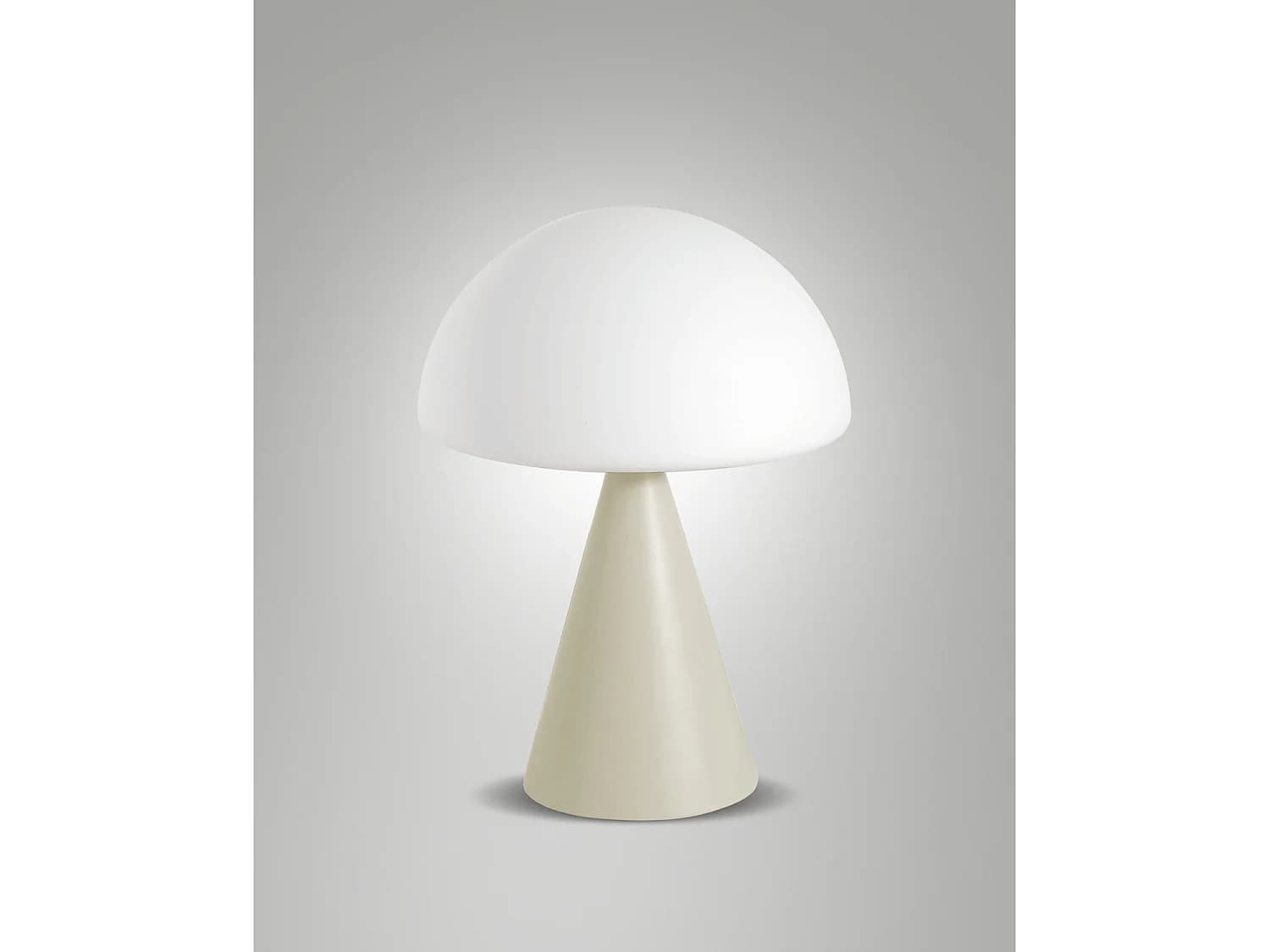 Lampe De Table Led Blip 7W Avec Commande Tactile Et Technologie Cct 2700K-4000K, Structure En Métal Et Verre Soufflé, Couleur Sable - Blip