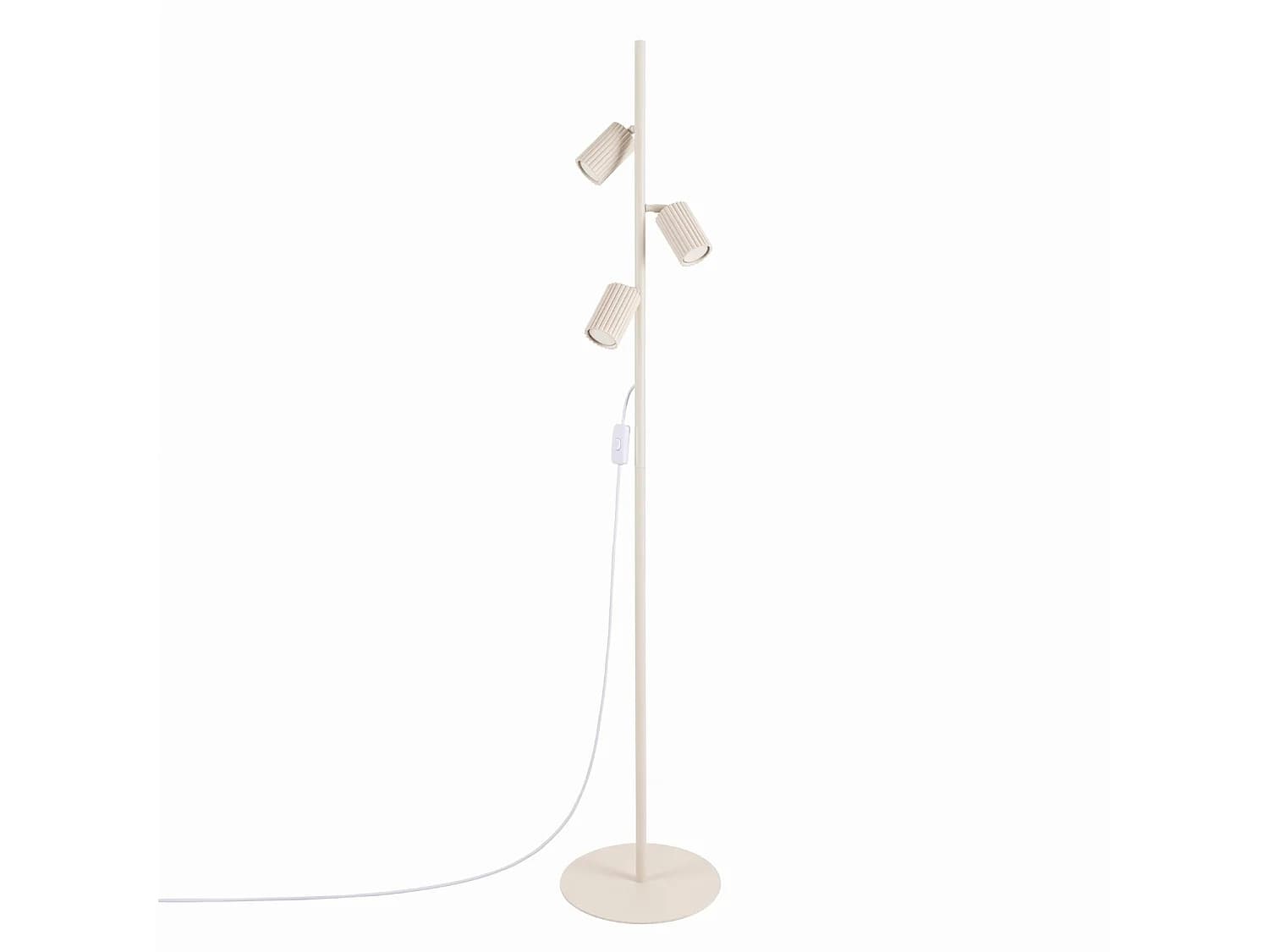 Lampadaires KARBON minimaliste en aluminium - 3 sources lumineuses - L.30 x H.155 cm - beige