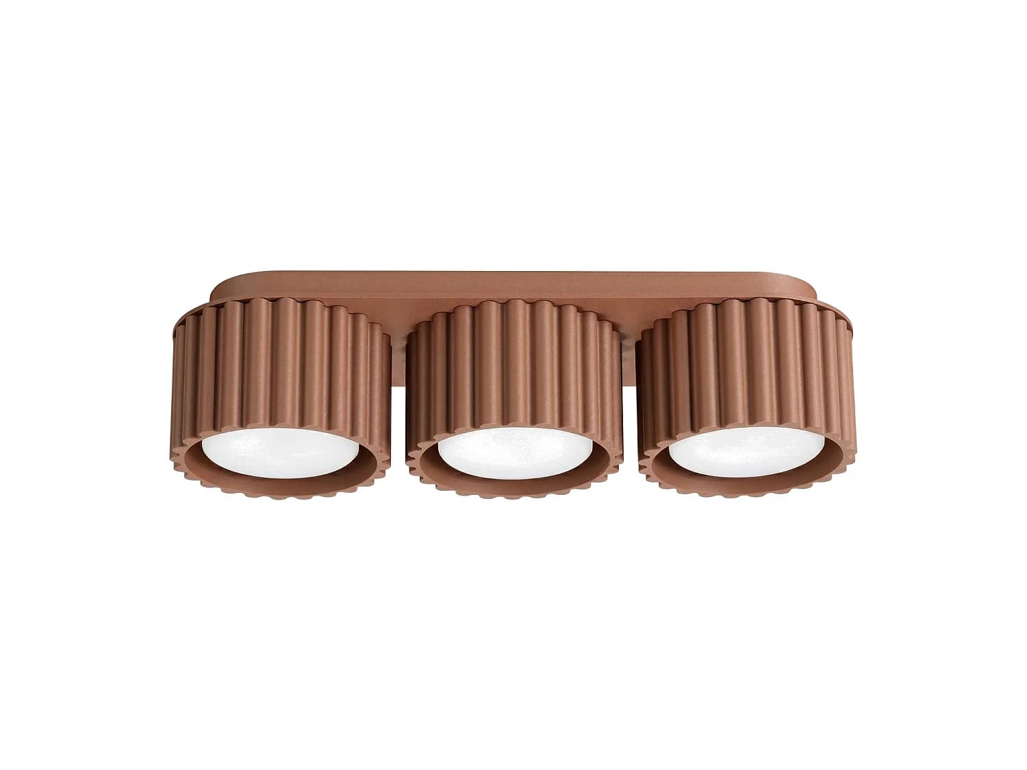 Plafonniers AURA minimaliste en aluminium - 3 sources lumineuses - L.32,5 x H.8 cm - mocca