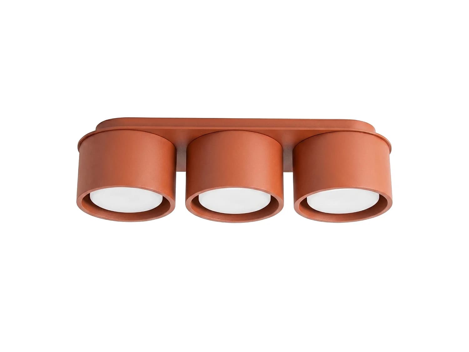 Plafonniers MODO minimaliste en aluminium - 3 sources lumineuses - L.32,4 x H.8,2 cm - ocre rouge