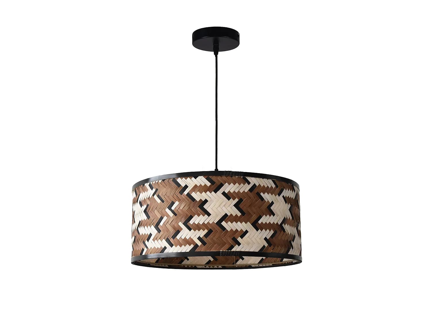Suspension en bambou tressé marron et noir 50 cm - Phil