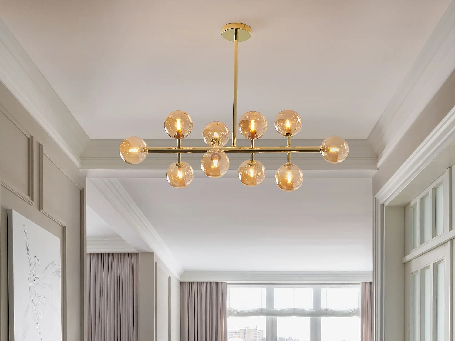 Lampe suspension RAMIS Métal Doré