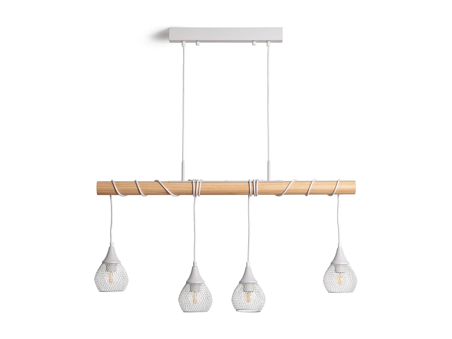 Suspension Bois et Aluminium Monah Blanc