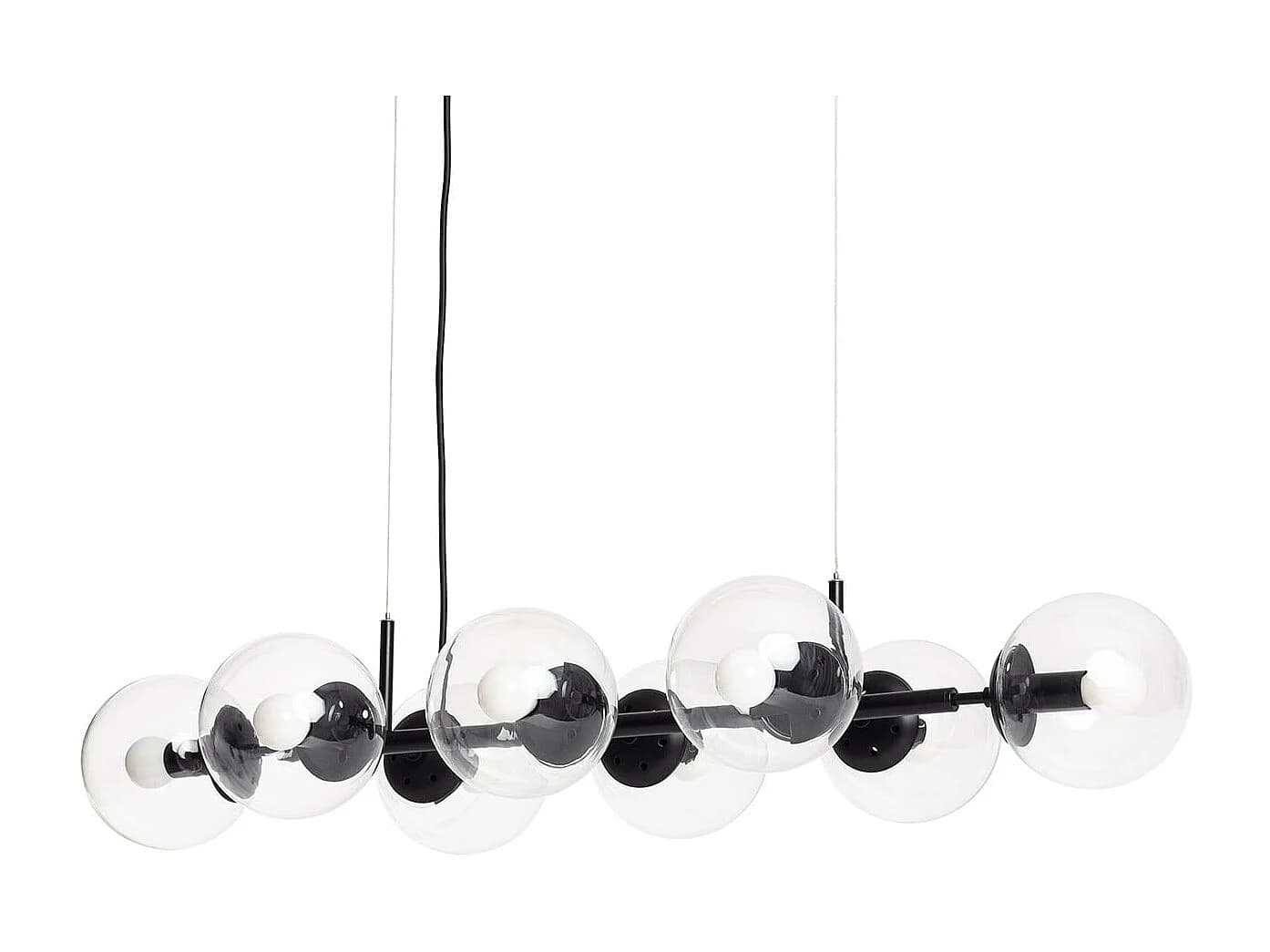Suspension Métal et Verre Wassily 8 Spots Noir