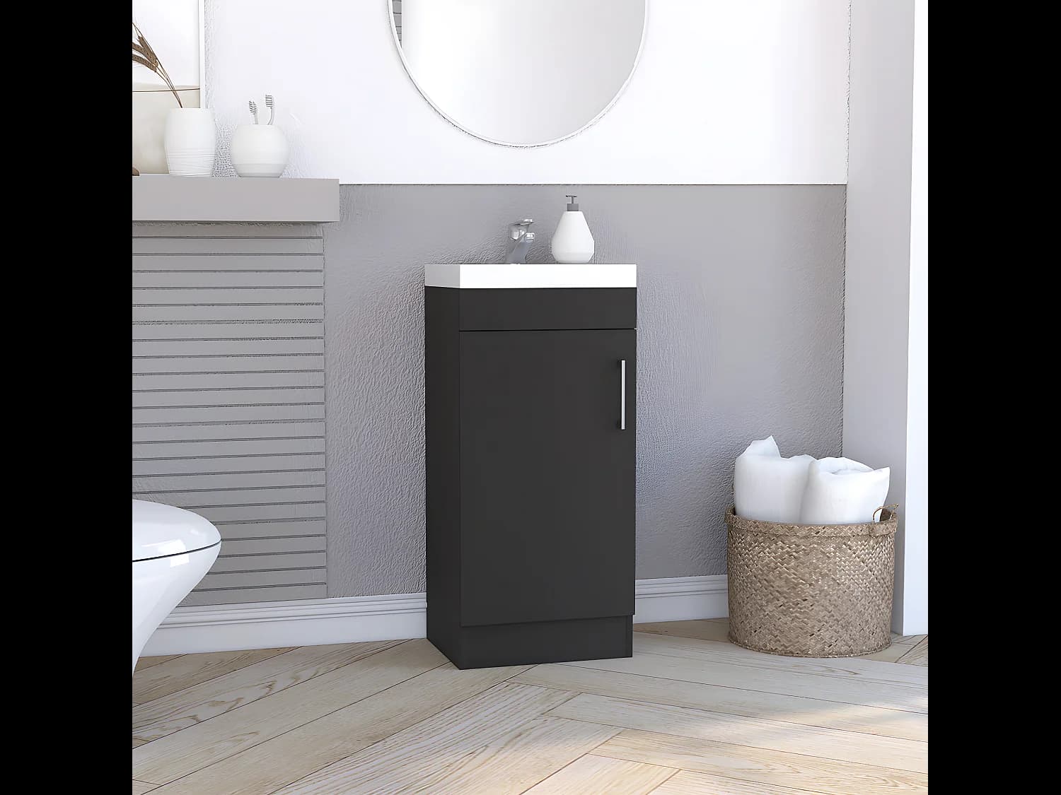 Bavabo Madrid Furniture, avec garde-robe et stockage, 83 cm à x 33 cm P x 40cm L, Wengue