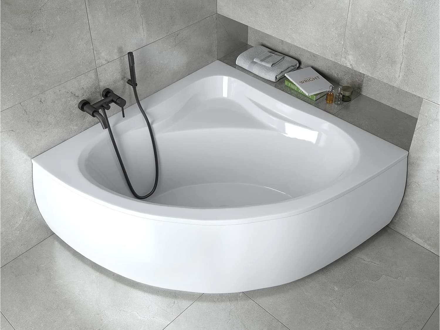Baignoire MIA MINI avec tablier 120x120 cm ou 130x130cm - Dimensions: 130cm