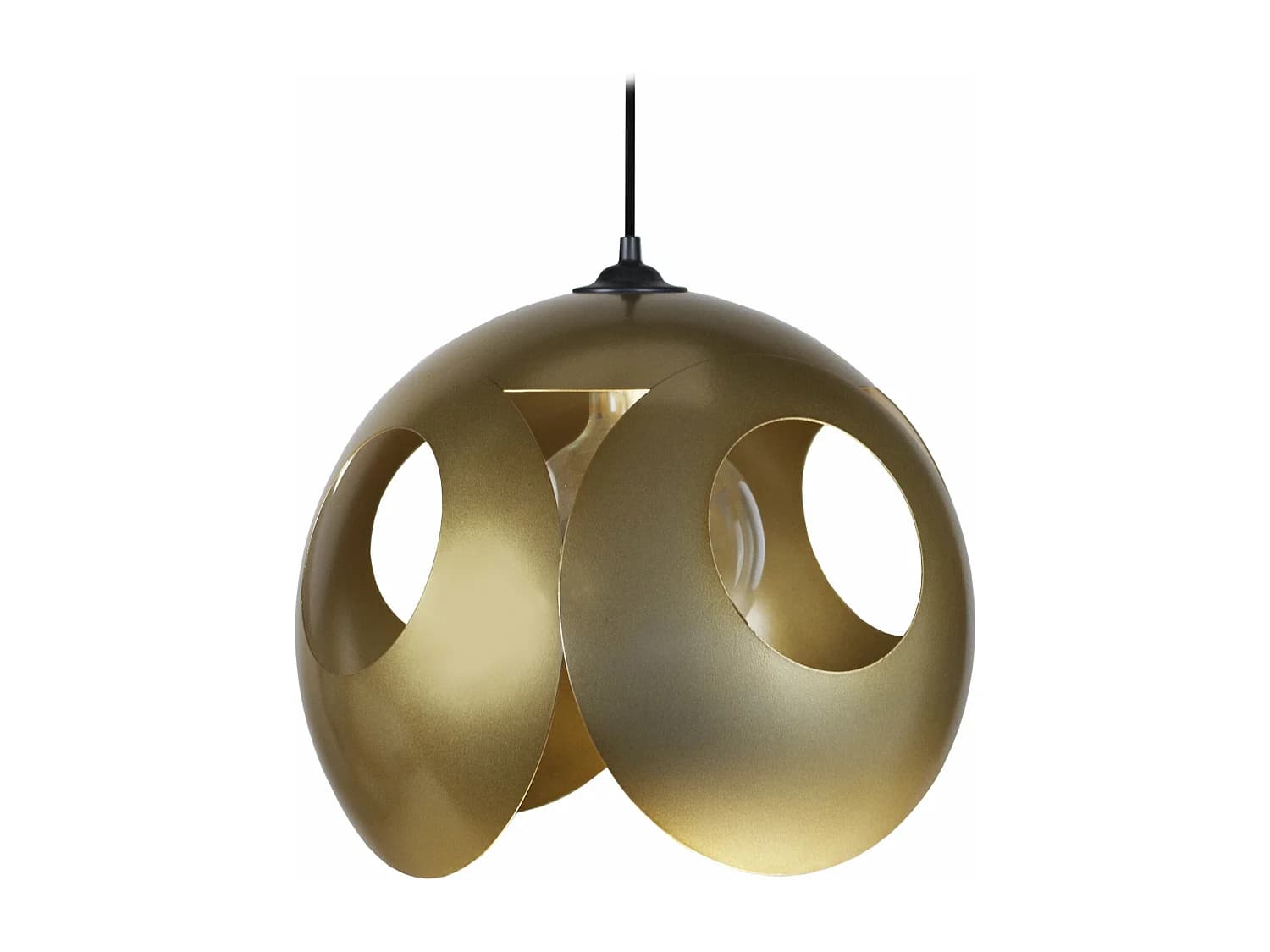Suspension sephere métal doré 80 cm.